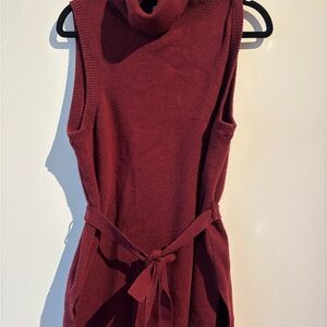 Anthropologie Burgundy Sleeveless Tunic